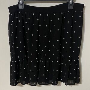 Michael Kors Black Mini Skirt with White Dots